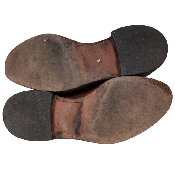 Allen Edmonds Hersey Dress Shoe Men 12D Split Moc Toe Chili Weave Lace Up Brown - Picture 6 of 8